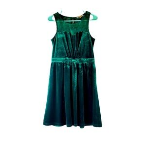 New Emerald Green Velvet Bow Dress Altard State LG
